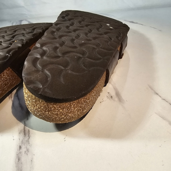 Birkenstock Womens Mayari Brown Leather Toe Loop Slide Casual Sandal EU 38 US 7 - Picture 11 of 14